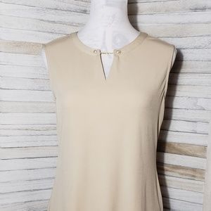 NWT Carmen Marc Valvo Pearl Chain Shell Blouse Top